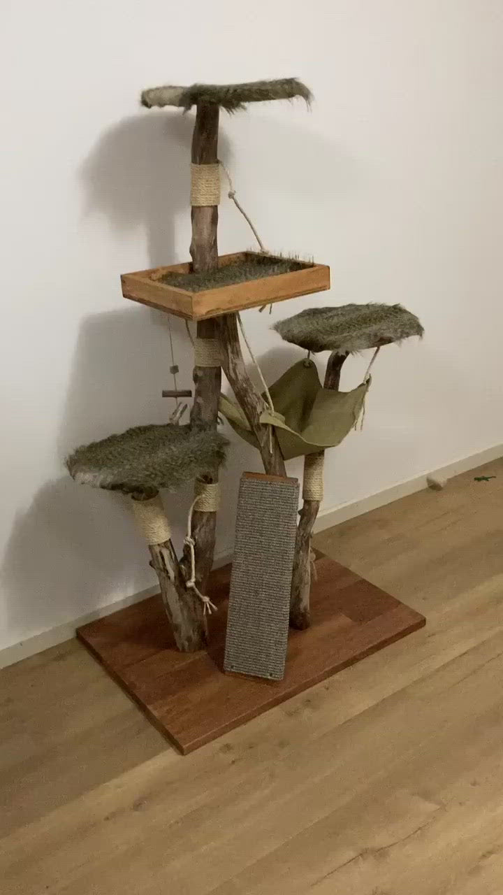 Video of Play cat tree. Cat scratcher. Kitty climber. 